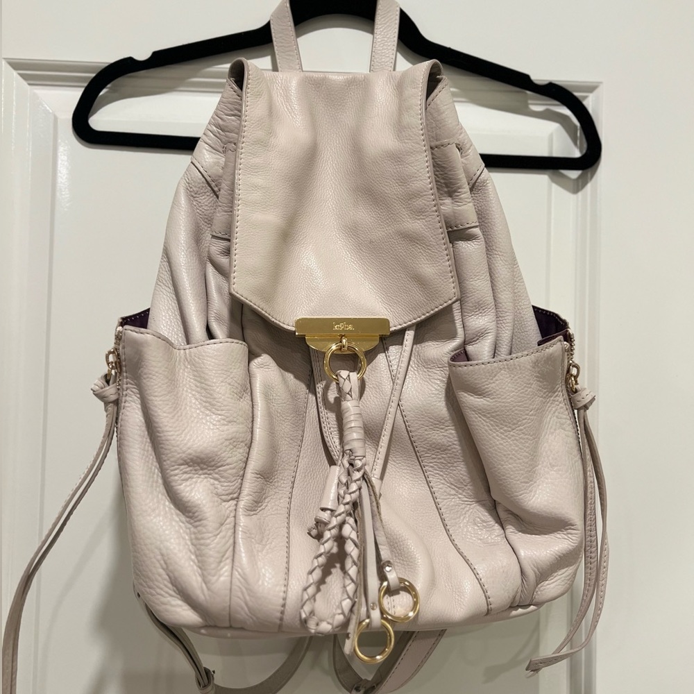 Kooba Margot pebbled leather drawstring backpack